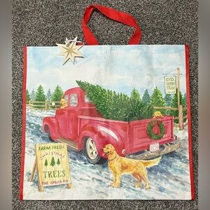 TJMaxx HomeGoods Marshalls Reusable Tote Bag Holiday Theme -Truck Dog Tree